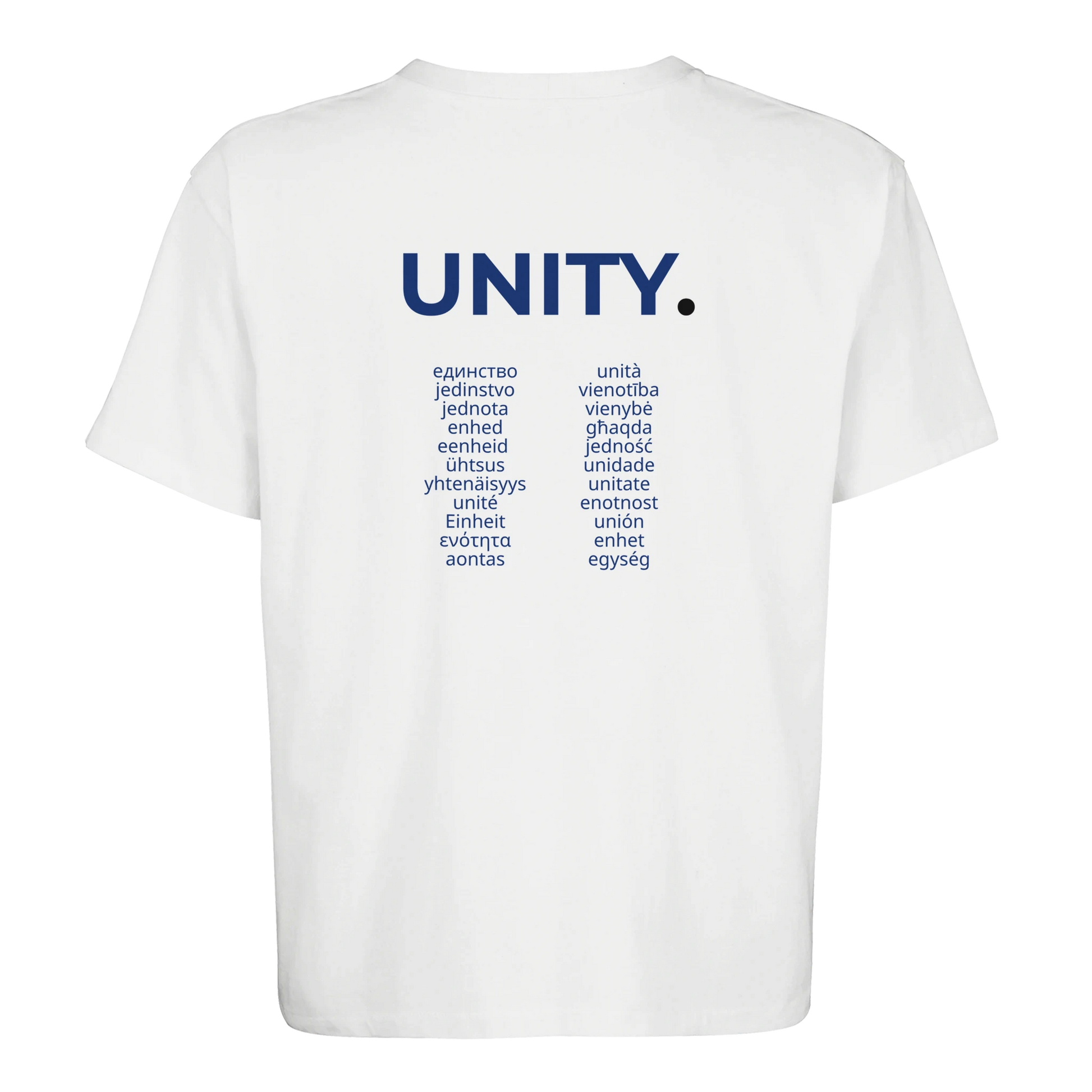 Tongues T-Shirt – 24 EU Languages, One Word: Unity | Civic